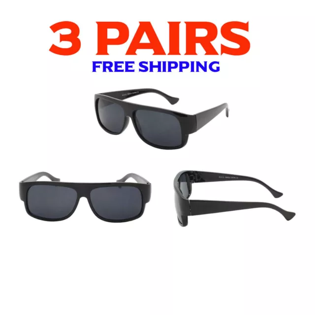 3 Pack Bulk Lot Wholesale Gangster Sunglasses EAZY E Super Dark Old School Locs