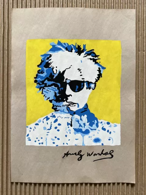 Peinture d'Andy Warhol sur papier (fait à la main) signée et estampillée...