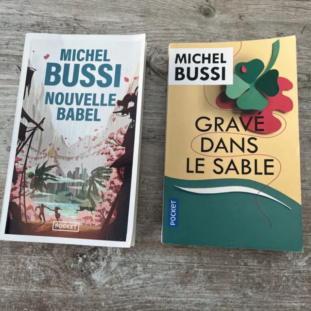 Lot de 2 livres Pocket de Michel BUSSI Grave dans le sable +nouvelle Babel TBE