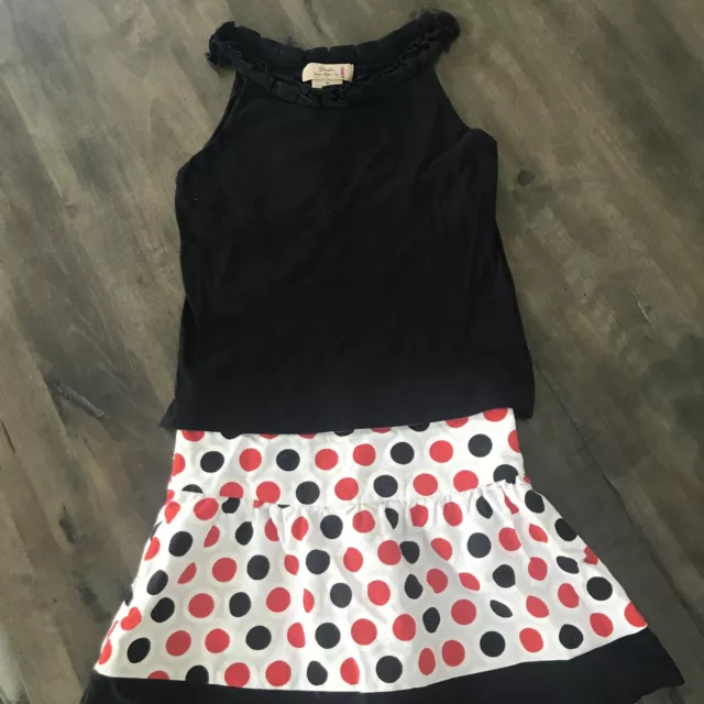 Childrens Florence Eiseman Size 8 Skirt And Tank Red Black White Studio 342