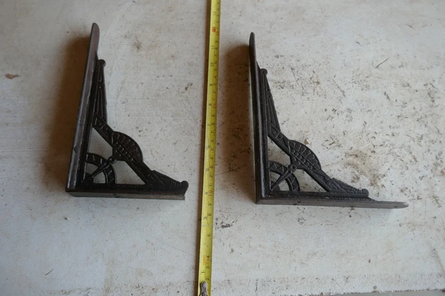 Antique Cast Iron Decorative Shelf L Brackets 1 Damaged Lot 23-63-5