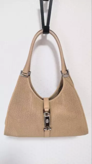 Gucci Jackie Soft Leather Women's Handbag Beige Nude Tote Shoulder Bag