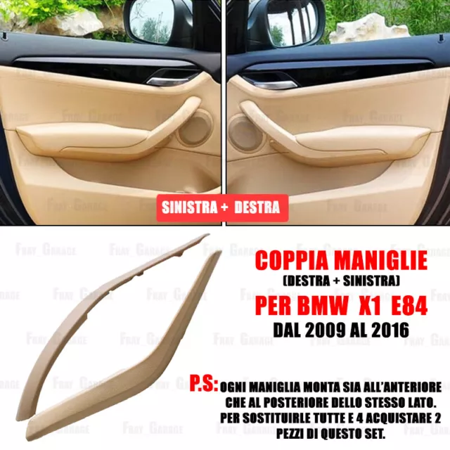 COPPIA Maniglie Interne [DESTRA + SINISTRA] - per BMW X1 [E84] 2009/2016 - BEIGE