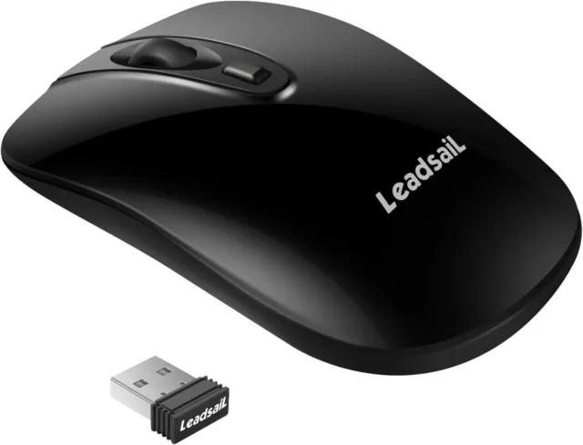 Leadsail 2.4GHz Wireless Cordless Bluetooth Mouse Silent 1600DPI for Windows MAC