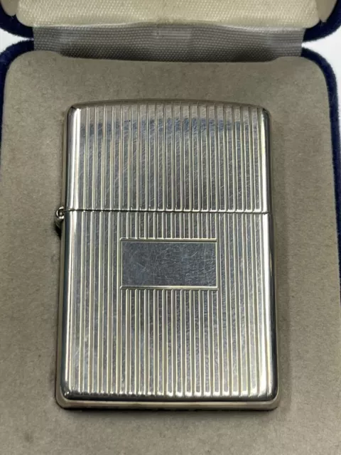 ZIPPO 1999 STERLING Silver Engine Turned Lighter Unfired In Box 