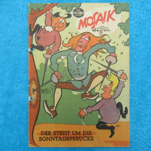 MOSAIK Digedags Nr 59 "Der Streit um die Sonntagsperücke" Hegen DDR 1961 gelocht