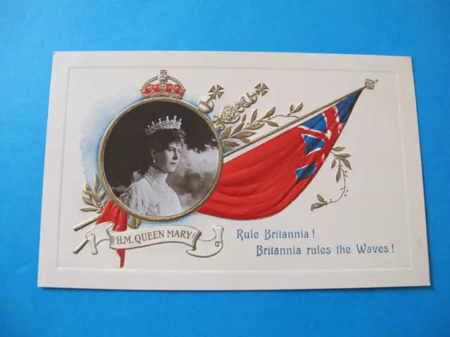 H M Queen Mary Royalty Red Ensign Flag Postcard