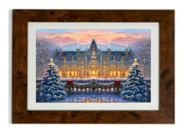 *NEW LARGER SIZE*  Christmas at Biltmore Framed Print by Thomas Kinkade