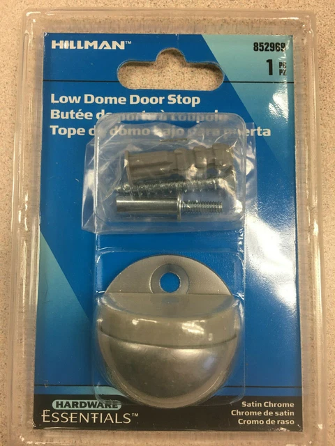 Low Rise Dome Floor Mount Door Stop Satin Chrome and Brass Hillman