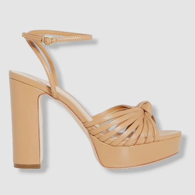 $450 Loeffler Randall Women's Beige Rivka Strappy Platform Sandal Shoes Size 10