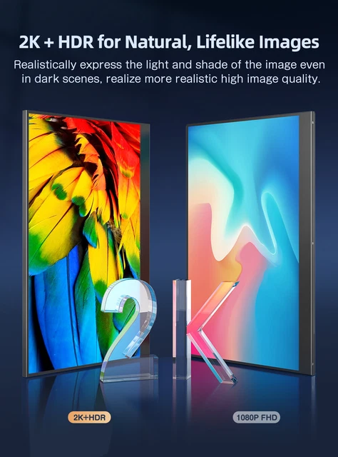 UPERFECT 17.3" Portable Monitor 2K FHD Screen 2560*1440 FHD IPS Panel Display EU 3