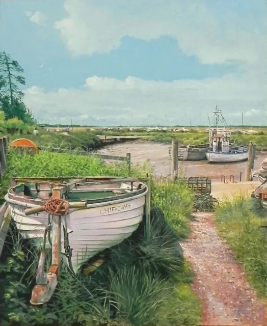 Brancaster Staithe,Norfolk No 3. Original oil on panel direct from Tim Ball..