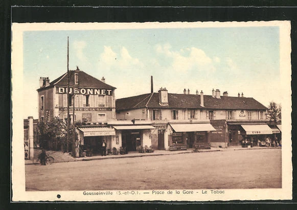 CPA Goussainville, Place de la Gare - Le Tabac