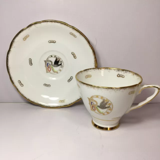 Royal Stafford Rebekah Lodge Teacup Saucer Set Fine Bone China England