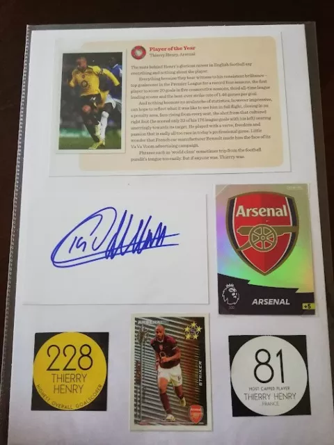 Thierry Henry Arsenal Record Goalscorer Legend Hand-Signed Photocard (3)