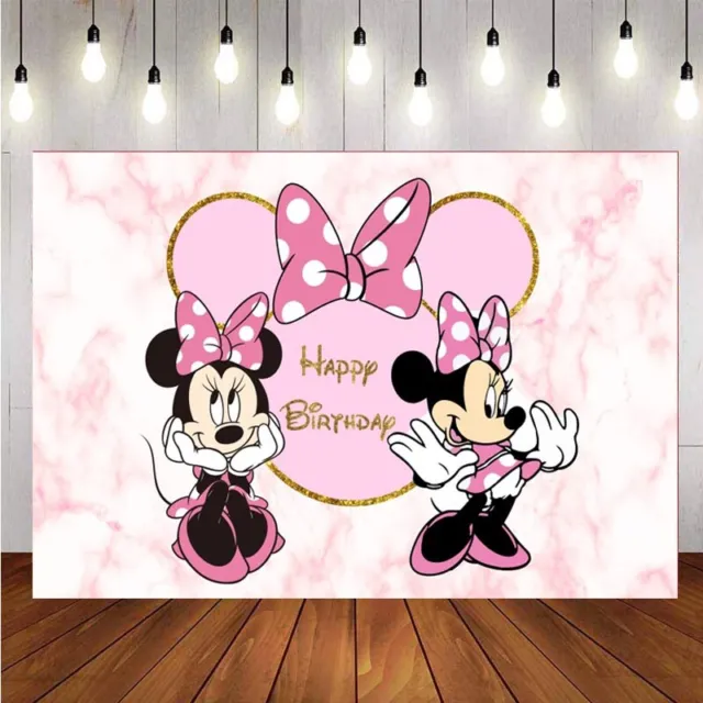 Minnie Mouse Banner Sfondo Festa Compleanno Bambini Vinile Foto Sfondo
