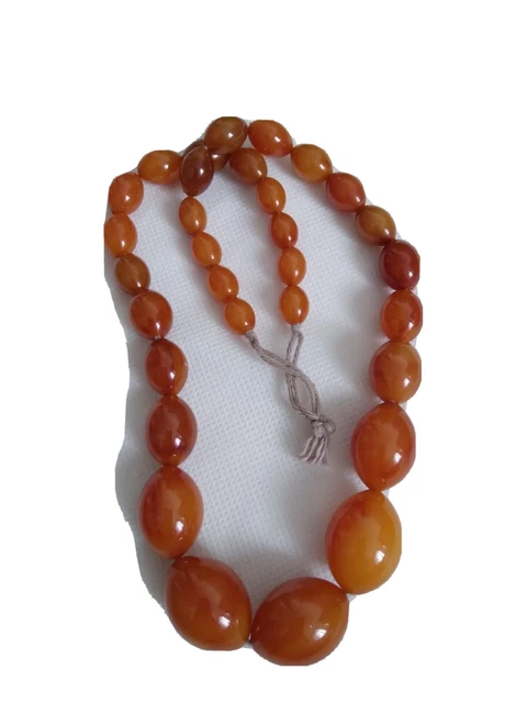 Collier Bakélite Ambre Art Déco - 65g - Bijou Vintage Français Années 1920-1930