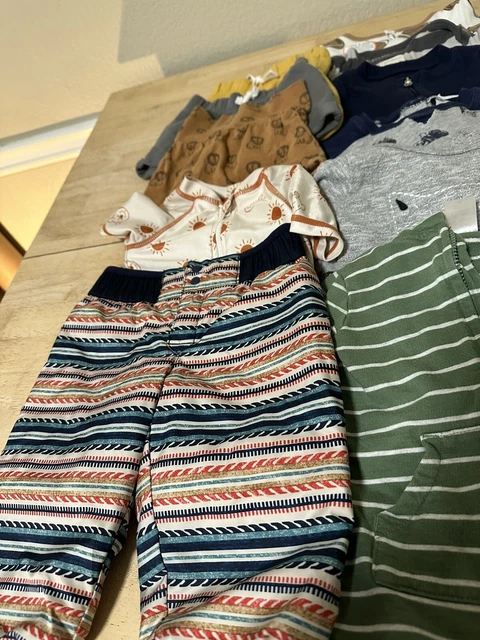 Mixed Lot of 27 Baby Boy Clothes 0-9 Mo PATAGONIA- NIKE- BURTS BEES & CARTERS.