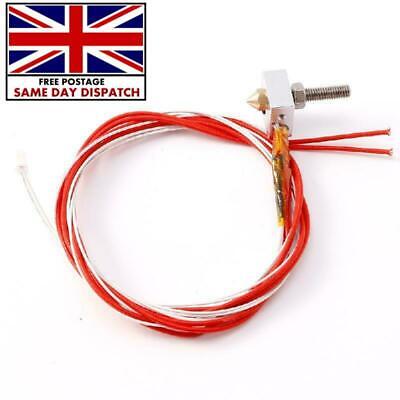 ceramic cotton insulation MK8 Extruder Hotend Kit 20x20x10mm heated block 0.4mm Nozzle-ptfe lined m6 x 30mm smooth barrel throat CTC 3D printer part 