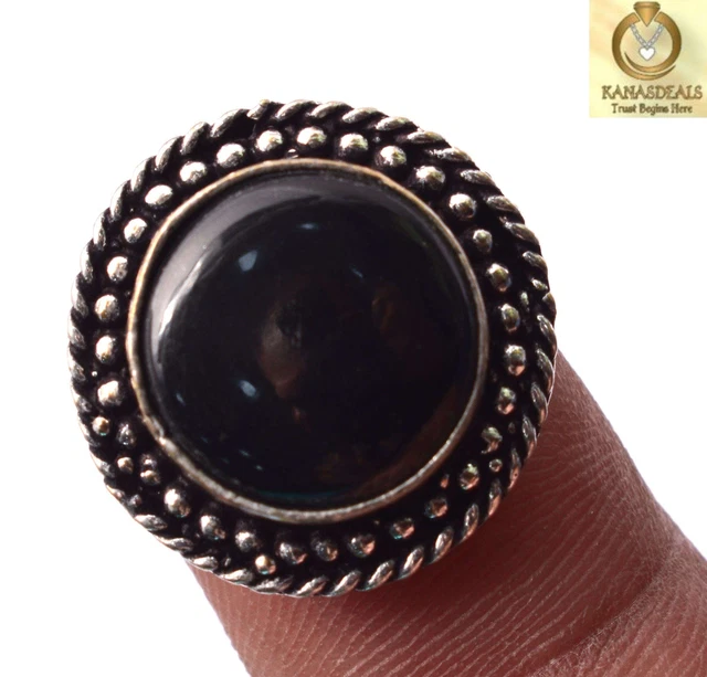 Black Onyx Plated Ring Modern Jewellery 5 GM Value-Priced @1.99-69963