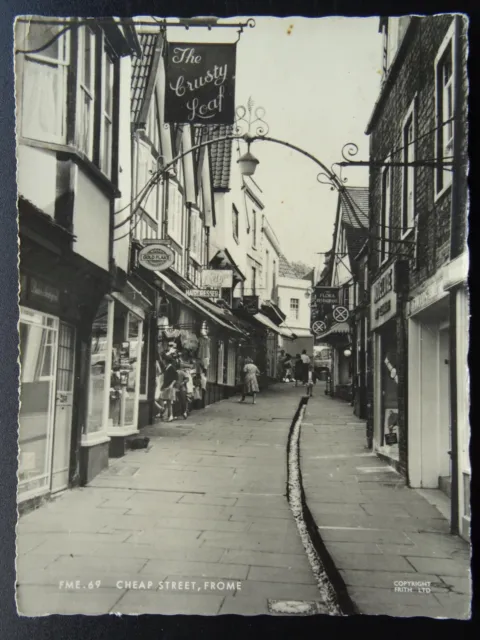Somerset FROME Cheap Street showing THE CRUSTY LOAF c1972 RP Postcard