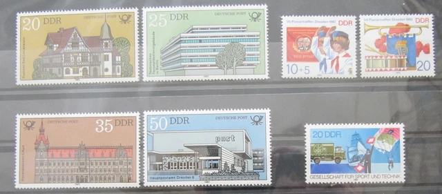 DDR Briefmarken 1982 Bauten der Deutschen Post, Pioniertreffen und Einzelausgabe