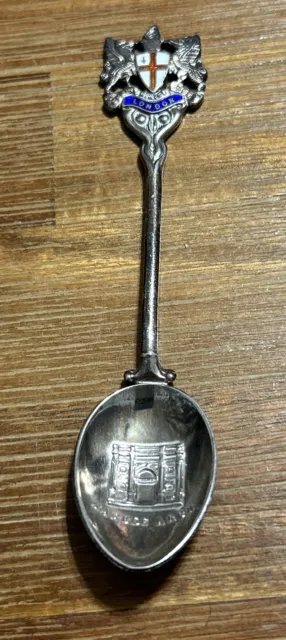 Sterling Silver & Enamel London England Souvenir Spoon Turner & Simpson Exellent