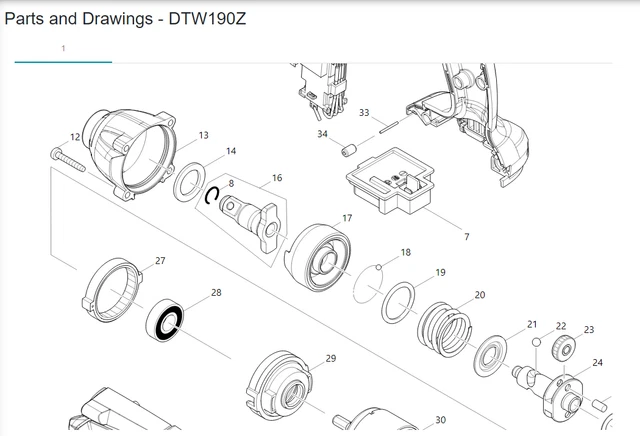 Original Makita Hammer für DTW190Z Akku-Schlagschrauber 326110-8