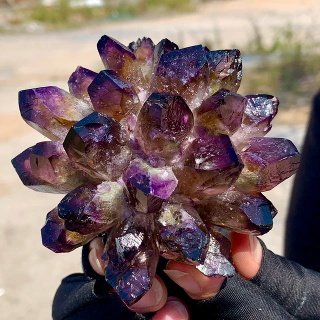 335g  New Find Purple Phantom Quartz Crystal Cluster Mineral Specimen