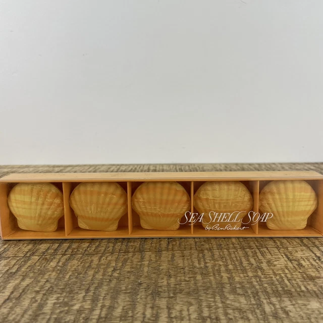 Jabones vintage Sea Shell de Ben Rickert 5 cubos de baño aroma a brisa tropical nuevos en caja