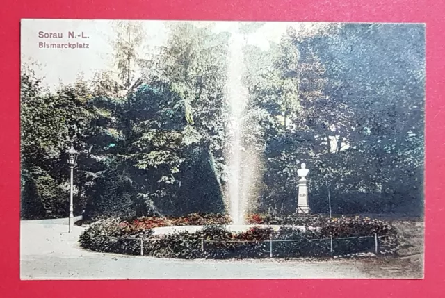 AK SORAU Niederlausitz 1908 Bismarckplatz mit Denkmal   ( 28438