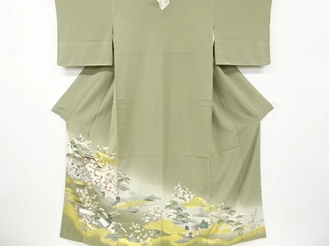 6656877: Japanese Kimono / Vintage Iro-Tomesode / Kinsai / Junihitoe & Mansion