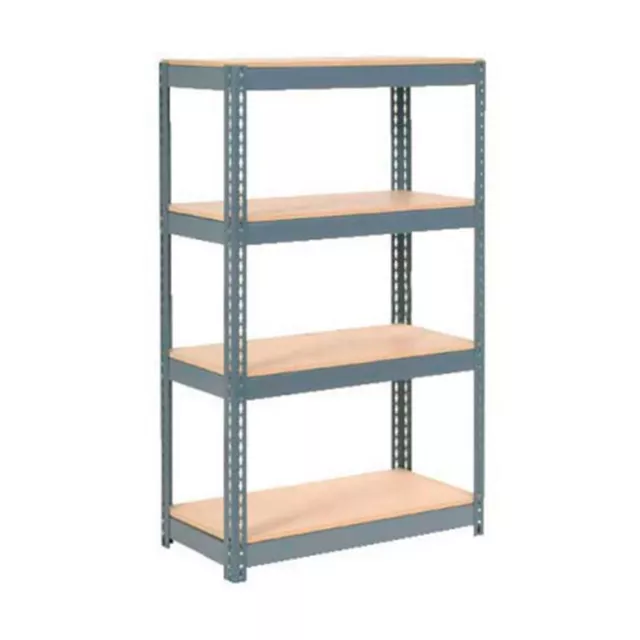 Boltless Extra Heavy Duty Shelving 36"W x 18"D x 60"H 4 Shelves Wood Deck