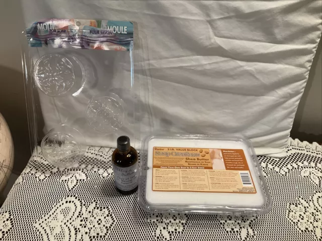 Darice 2 lb. Base de jabón Jabón Creations con manteca de karité, moldes, aceite de fragancia
