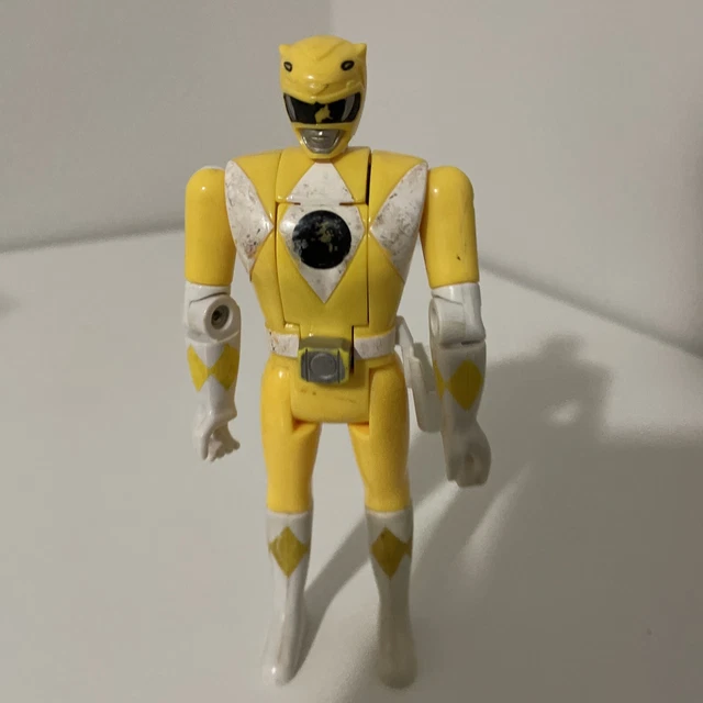 1993 MIGHTY MORPHIN Power Rangers YELLOW Flip Head 5.5" Action Figure