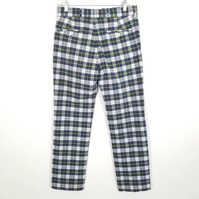 POLO GOLF RALPH Lauren Seersucker Pants Flat Front Tartan Plaid Chinos ...