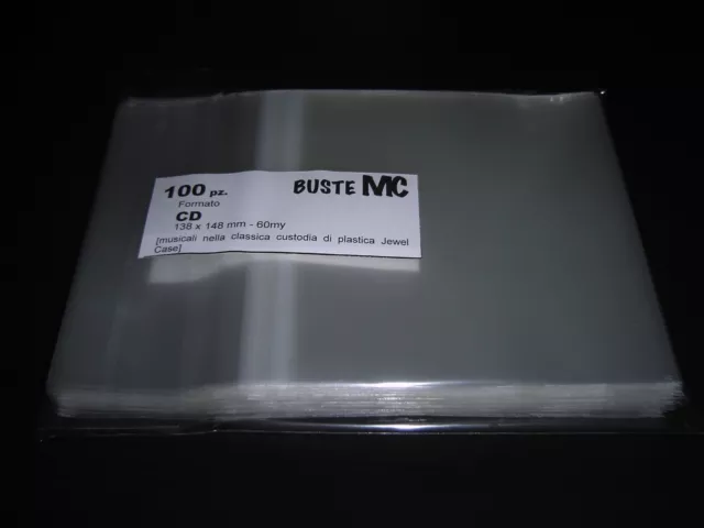 BUSTE PROTETTIVE per CD MUSICA (già in classica custodia di plastica JEWEL CASE)