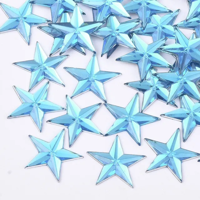 Estrellas Acrílico Joyas Gemas 14 mm Estrellas de plástico Cabujones Estrás plano Estrás plano 3