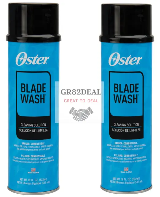 Oster Blade Wash Cleaning Solution Lubricate For Clipper Blades 18oz 2 PACK NEW