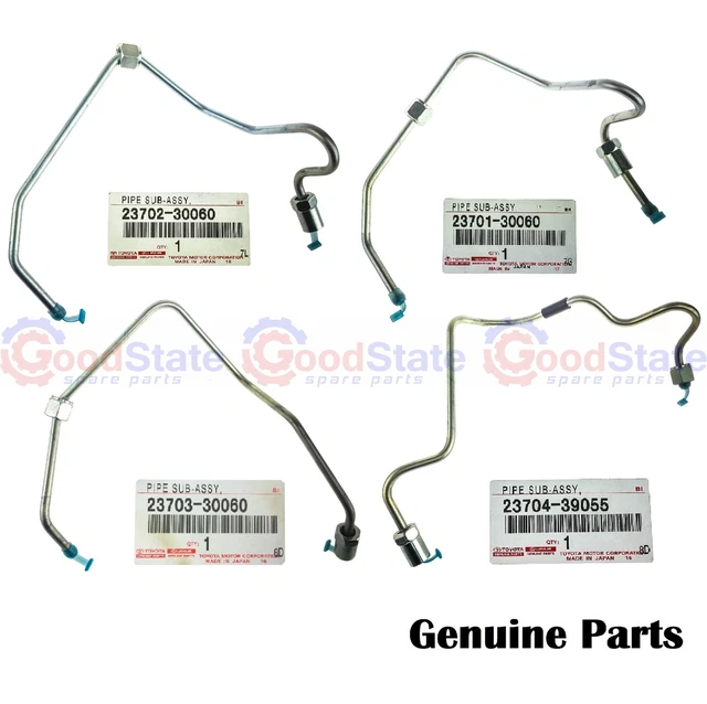 GENUINE TOYOTA HILUX KUN16 KUN26 1KD FTV Fuel Injector Pipe Kit Rail To ...
