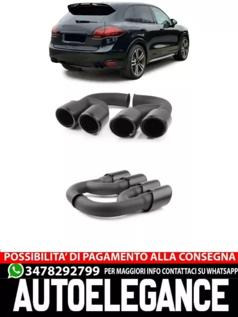 Terminale di scarico doppio in acciaio inox opaco per Porsche Cayenne 92A 10-14