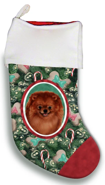 Christmas Stocking - Red Pomeranian 11013