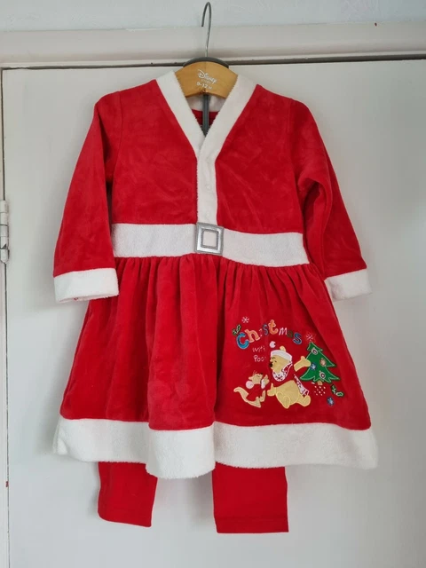 Girls Disney Store Christmas Outfit Age 9-12 Months Winnie the Pooh Dress