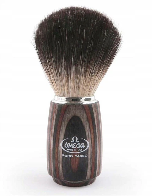 Omega 6752 pennello da barba in tasso manico legno multistrato (made in Italy)