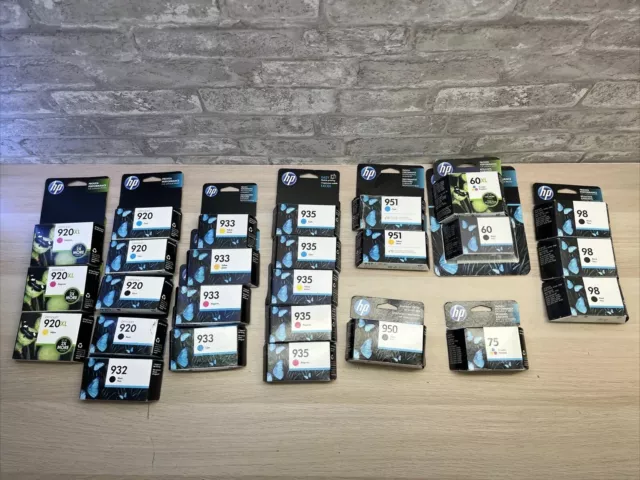 Lot Of 26 Genuine HP Ink Cartridges 920XL 920 933 935 951 950 951 60 60XL 75 98