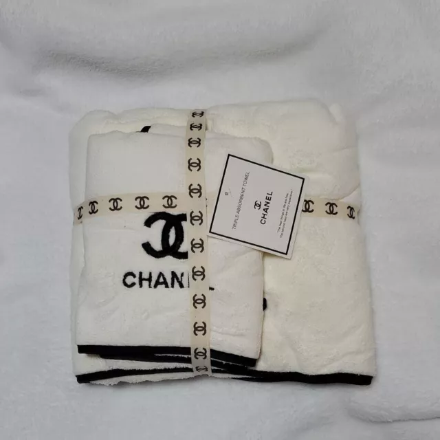 CHANEL BEAUTY FACE Towel Novelty 2022 WHITE LED LOGO 30cm x 30cm gift 100  cotton $112.00 - PicClick