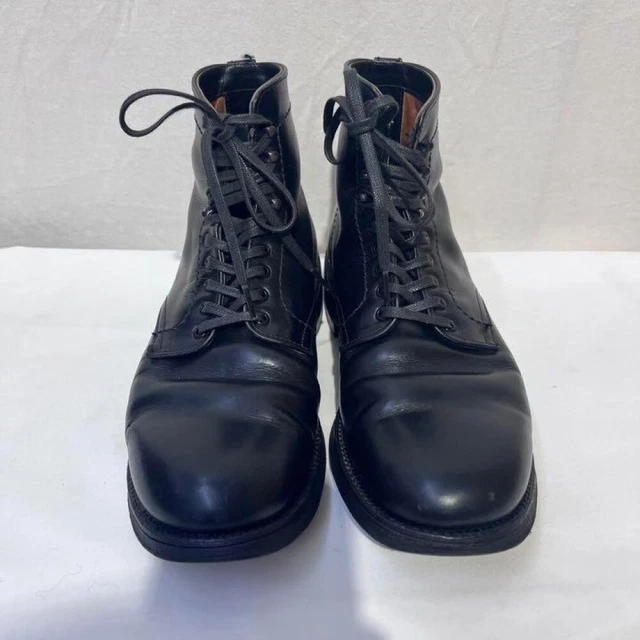 ALDEN SHOES LEATHER laceup boots 4577H Military Color Black US 6.5 D