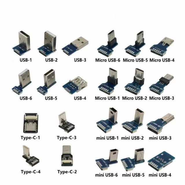 Type-C Micro Mini Flat Slim Standard USB mit Board Connector Head USB Adapter
