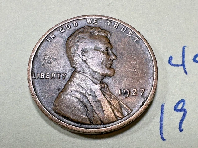 1927 1C BN Lincoln Cent WHEAT PENNY 4946N