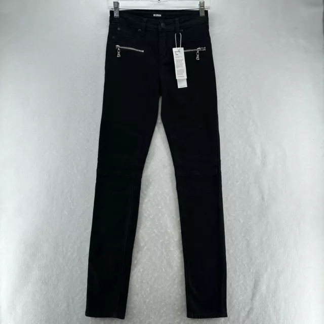 Hudson Jeans Girls Size 16 Mid Rise Skinny Leg Dark Washed Cotton Denim Black